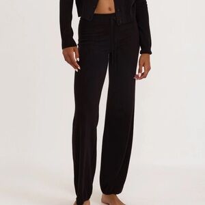 Organic Basics Soft Knit Straight Leg Pants Black Size Small